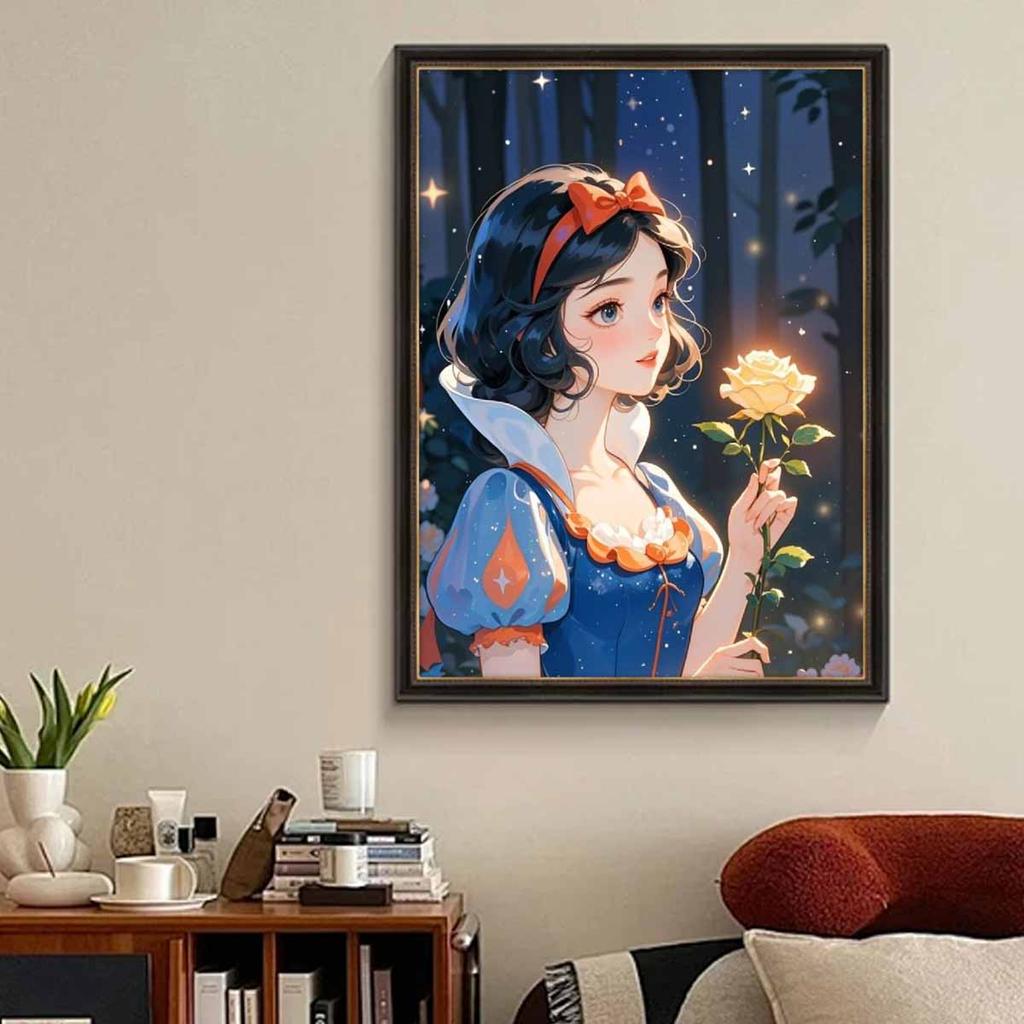 DIY Diamond Painting Roses and Snow White Cross Stitch Kit Mosaic Art Diamond Painting Full Circle Diamond Home Decoration