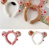 3D Plush Cartoon Cookie Doll Headband for Women Girls Fuzzy Hair Accessories Cartoon Furry Hair Hoop Makeup Headdress