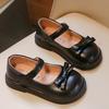 Children Leather Shoes Spring Autumn Non-Slip Girls Wedding Shoes Simple School Versatile Soft Kids Fashion Flat Shoes Hook Loop