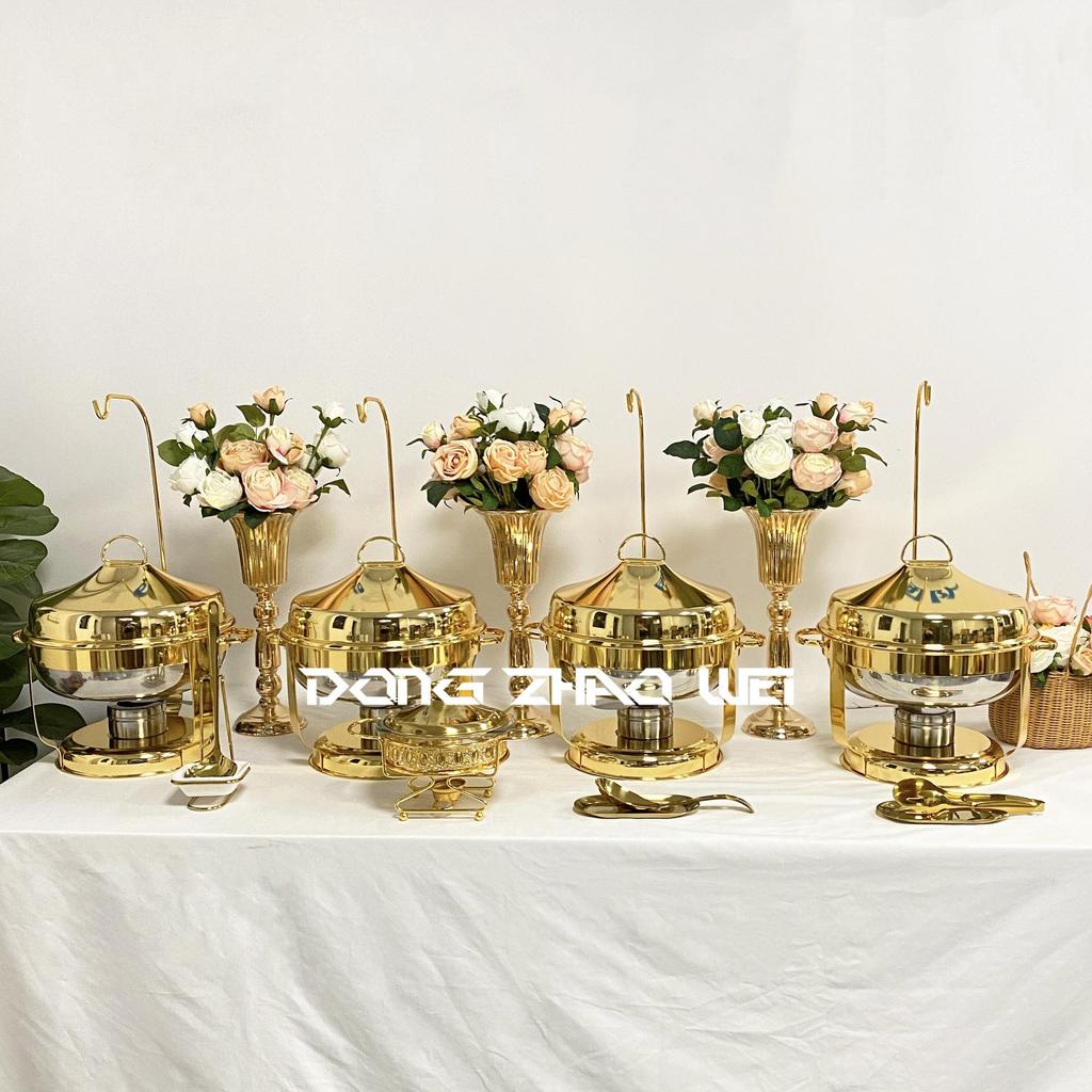 Золотой самовар с крышкой и подставкой "Четырехлистник" - объемы 4 л и 8 л