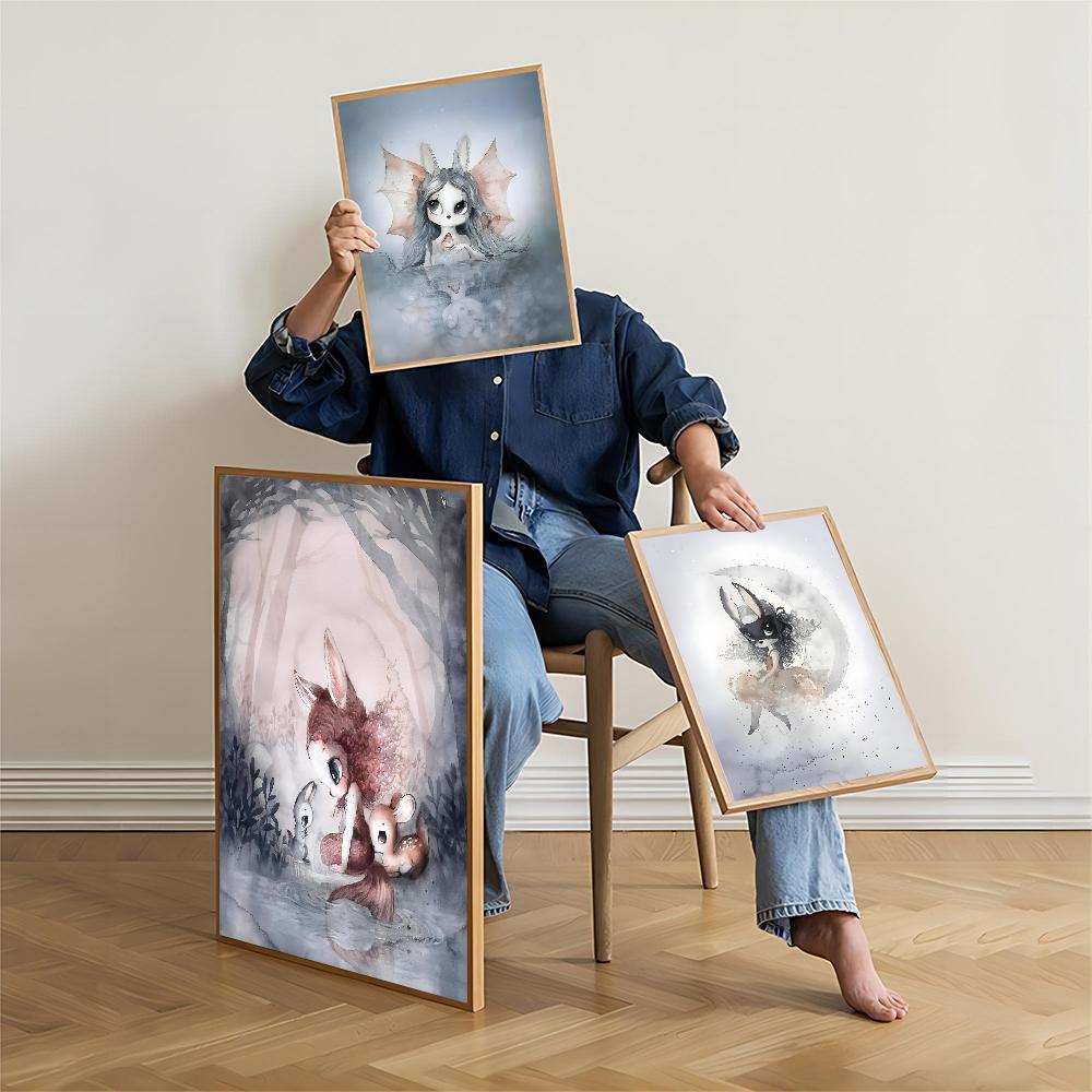 Миссис Мигетто Винтаж Принцесса Банни Классические постеры фильмов Белая бумага Наклейка DIY Комната Бар Кафе Эстетическое искусство Настенная живопись