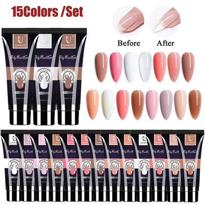 15/10/8/7 цветов, набор полигелей для наращивания, УФ-светодиодный набор для наращивания ногтей, твердый кристаллический гель, желе для дизайна ногтей, салон «сделай сам»
