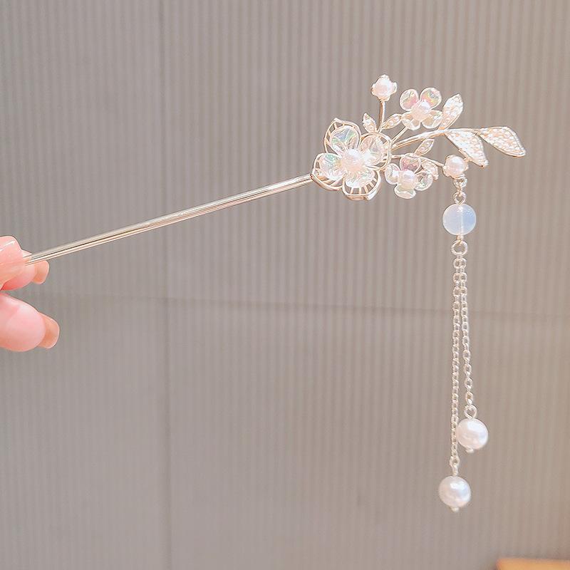 Ландыш древний стиль walking hairpin высокая чувственность классический жемчуг hanfu hairpin hairpin лето cheongsam disc hair hairpin
