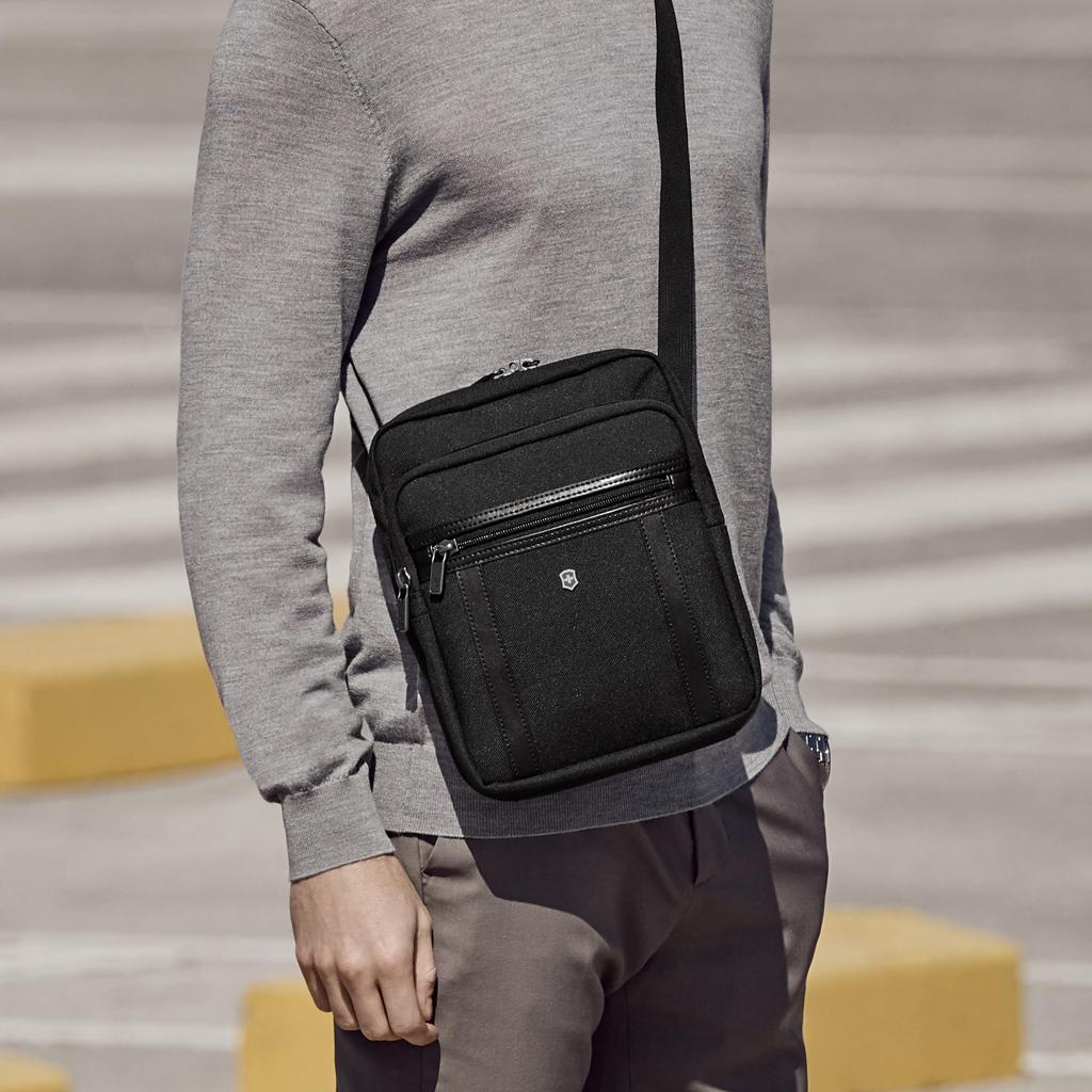 Werks Pro Cordura Сумка-кроссбоди для планшета Деловая Легкая Водоотталкивающая Прочная Повседневная На одно плечо Кроссбоди Крутая Маленькая 6 л Черная 611472