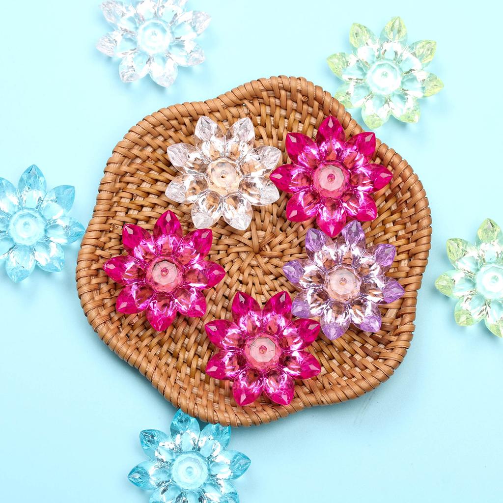 Модные ювелирные аксессуары ручной работы «сделай сам» для изготовления браслетов, сережек, акриловые кристаллы, прозрачный цветок лотоса, свободные бусины 31 мм