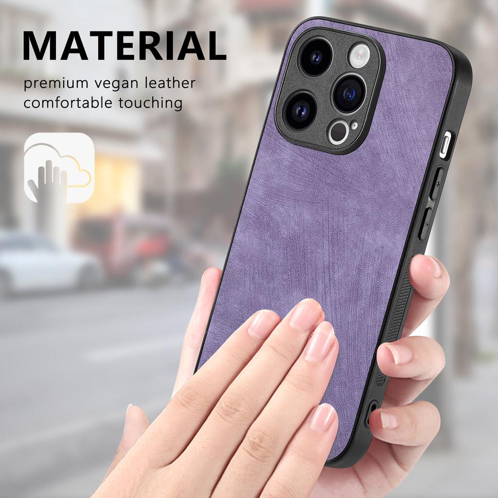 Для iPhone 15 Pro Чехол Противоударный Тонкий Ретро Кожаный Чехол-накладка на заднюю панель телефона