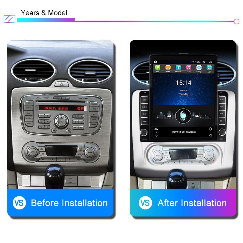 Для Ford Focus EXI MT 2 3 Mk2 Mk3 2004-2011 Автомобильный радиоприемник Tesla 9,7 дюйма с вертикальным экраном Carplay Android Авторадио Мультимедийный плеер 2 + 32 ГБ