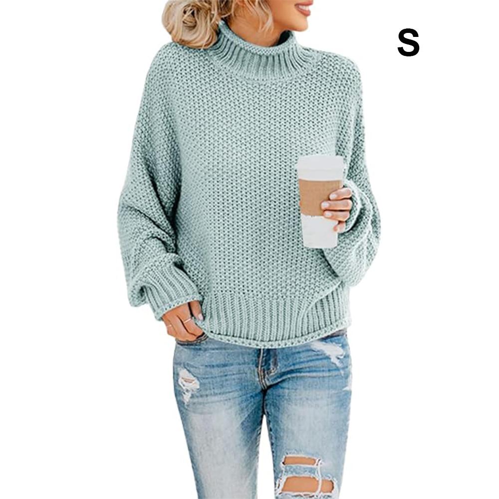 Женские водолазки большого размера, свитера с крыльями летучей мыши, пуловер с длинными рукавами, свободный джемпер массивной вязки
