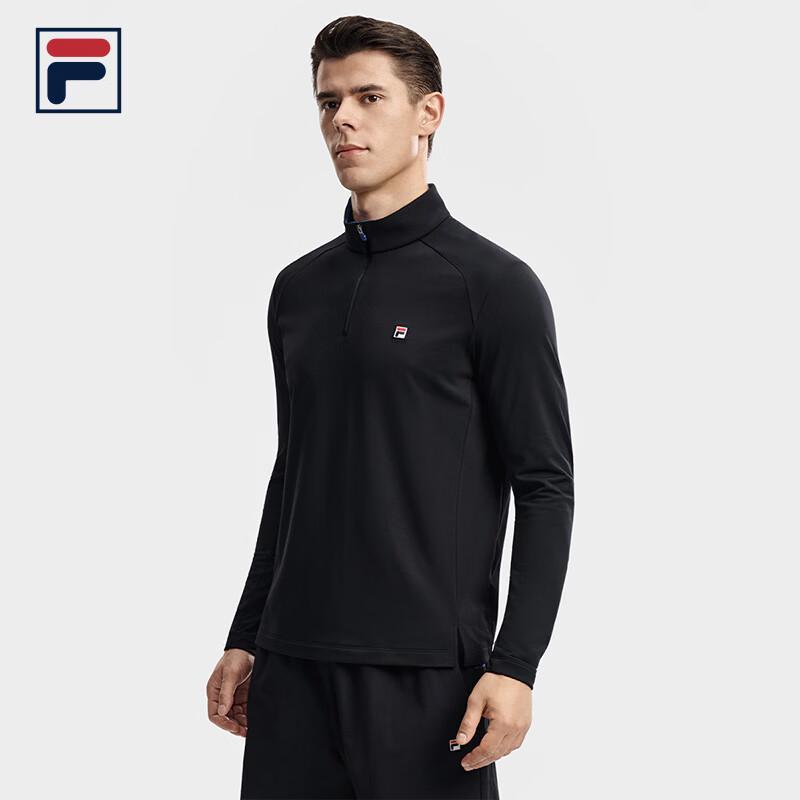 Fila Мужская футболка с длинным рукавом для тенниса на молнии четверть с флисовой подкладкой