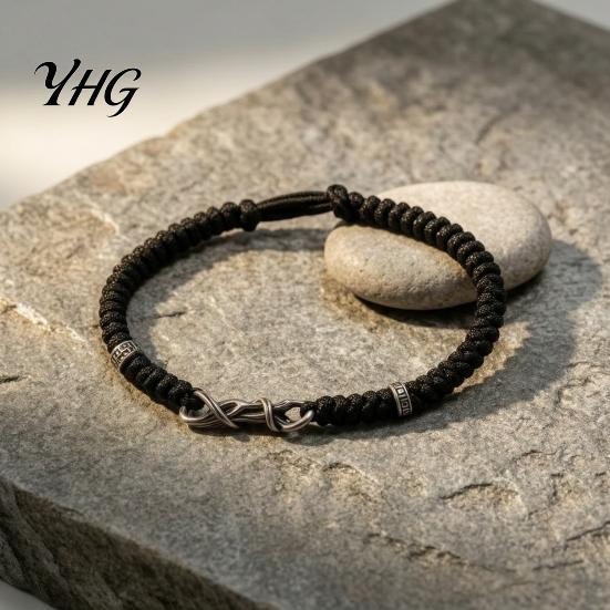 Handmade Alloy Rope Bracelet Braided for Men Women, Adjustable String Minimalist Boho Jewelry Gift Bracelet, Romantic Woven Wristband Couples