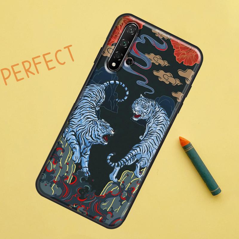 Тигр Красное Солнце Японское Искусство Для Huawei Nova 5T 9 10 SE 7i 8i 11i 12i Y60 Y61 Y70 Y72 Y73 Y90 Y91 P20 P30 P40 Lite Чехол