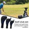 3Pcs Golf Club Head Cover Mesh Golf Club Headcovers with Interchangeable No. Tags 3 4 5 6 7 X for Fairway Woods Driver Hybrids