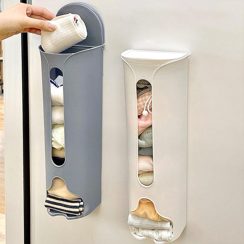 Kitchen Plastic Bag Holder Organizer Wall Hanging Garbage Bag Storage Box Bathroom Trash Bag Bucket Dispenser Kitchen Accessory