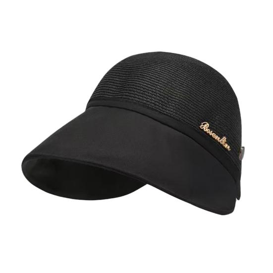 Женская шляпа в стиле рыбака, однотонная шляпа от солнца с регулируемым дизайном, летняя соломенная шляпа для рыбалки на открытом воздухе