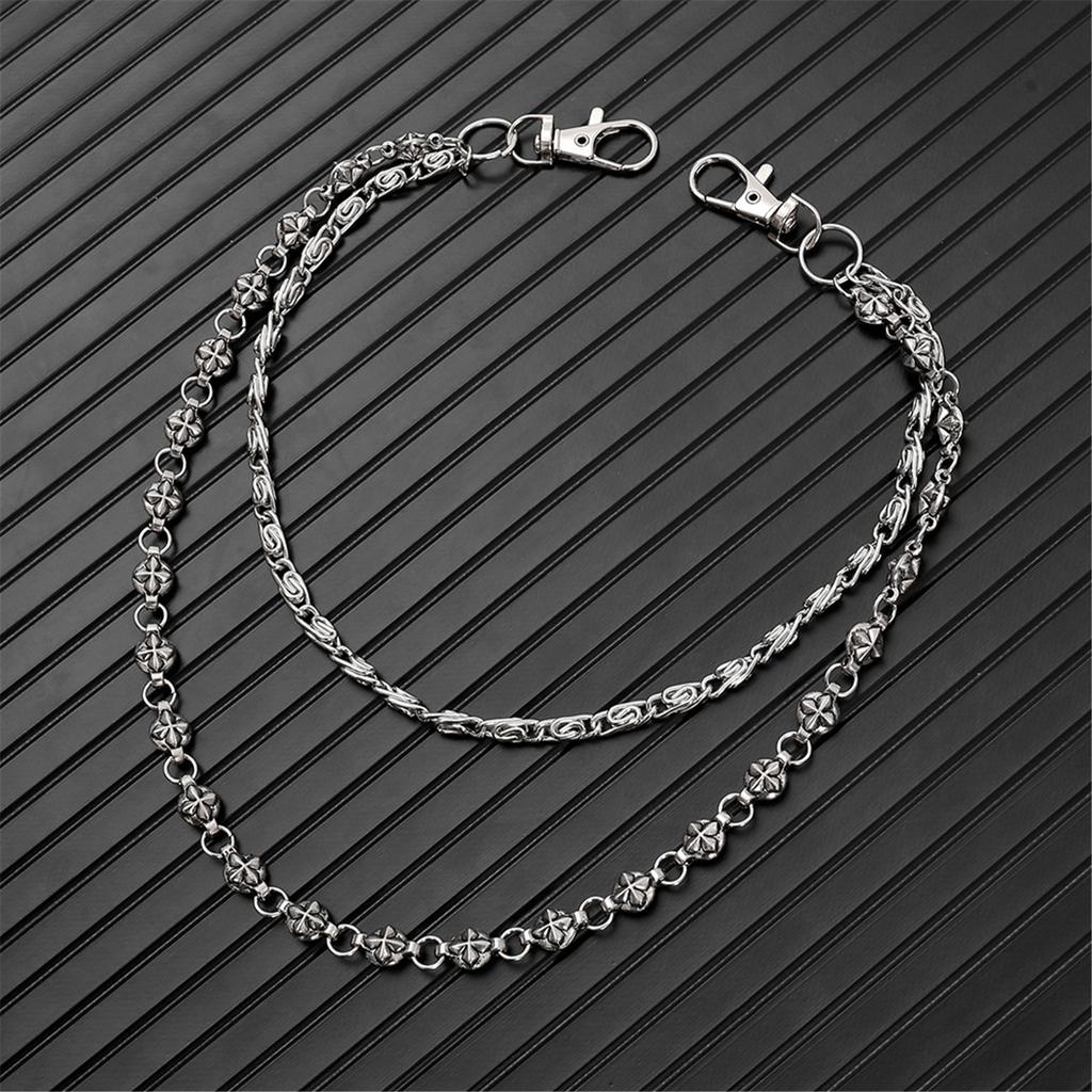 Дерзкий панк стритвир хип-хоп джинсовая цепочка унисекс двухслойный поясной аксессуар ручной работы боди-украшение для женщин мужчин