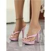 Eilyken Summer Fashion Sexy Peep Clip Toe Slippers Women Super Thin Platform Heels Sandals Party Ladies Shoes Zapatos Mujer
