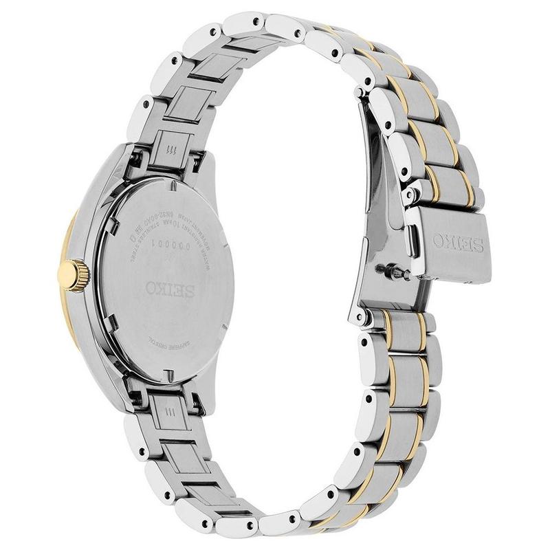 SEIKO 100 meters waterproof Quartz Steel Strap 32mm women's watch white dial SUR582P1
