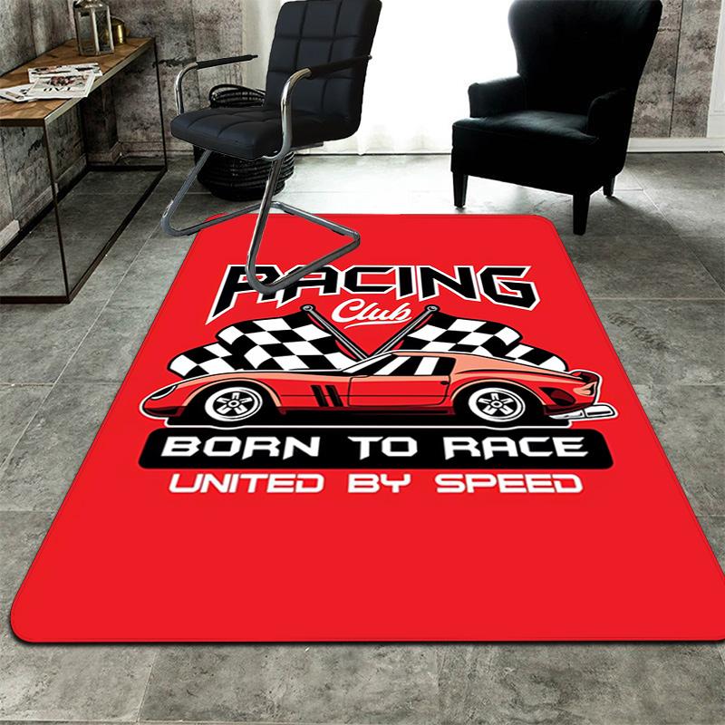 Red race car Rug Floor Mat for Living Room or Bedroom Soft and Comfortable Carpet a Gift for Birthday and Holiday.MFF0918480
