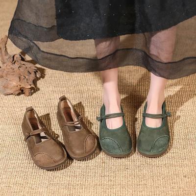 Женские мокасины в этническом стиле Женская обувь на плоской подошве Trand Mary Jane Элегантные ретро-модные босиком Удобные кожаные швы