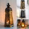Moroccan Candle Holder, Hollow Iron Retro Portable Lantern, High-end Home Decoration Ornaments