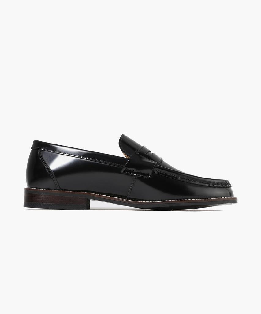 Firenze Atelier Базовые блестящие лоферы-пенни из коровьей кожи 4701 [Черная коробка]