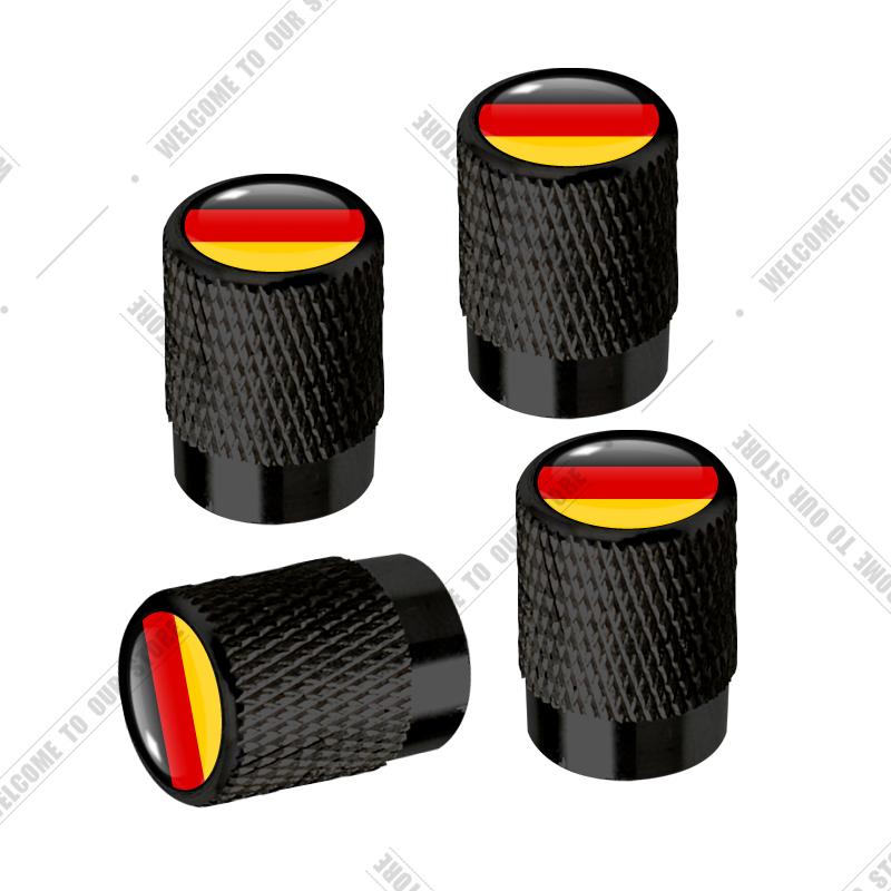 cqdjvy1 Car CNC Aluminum Germany Italy France Tricolor Flag Emblem For Citroen Peugeot Fiat Kia 4pcs Tire Valve Air Port Stem Cover Caps