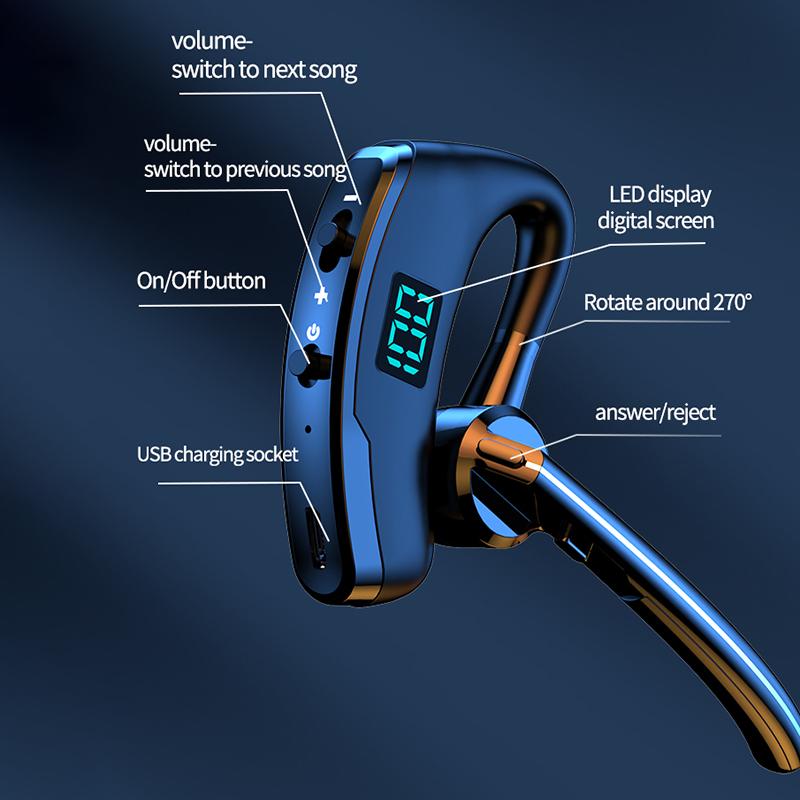VAORLO V8S Наушники с шумоподавлением, наушники с цифровым дисплеем, деловая гарнитура с микрофоном HD, супер бас для всех смартфонов