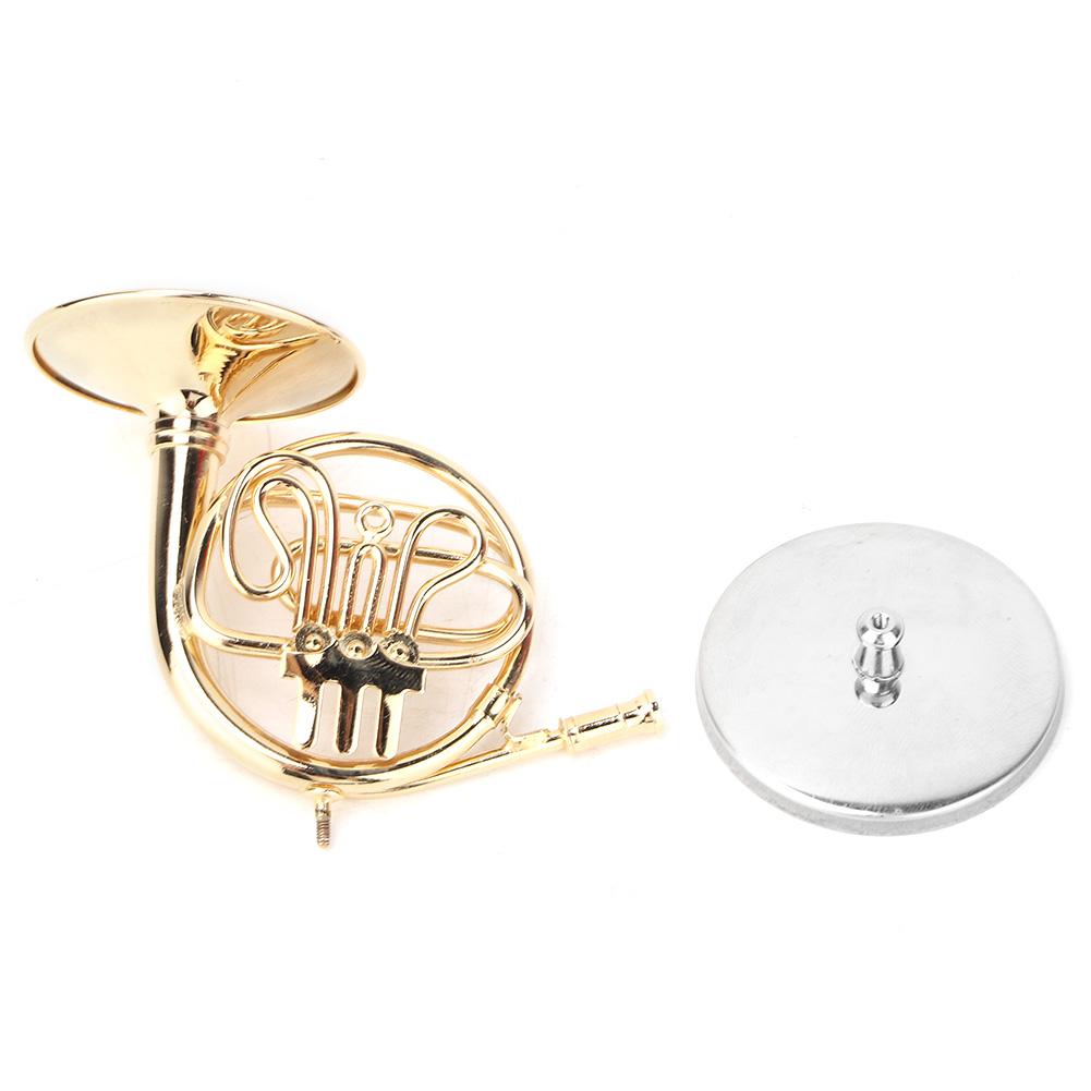 ature French Horn Delicated Golden Instrument Ornament Decoration for Music Lover