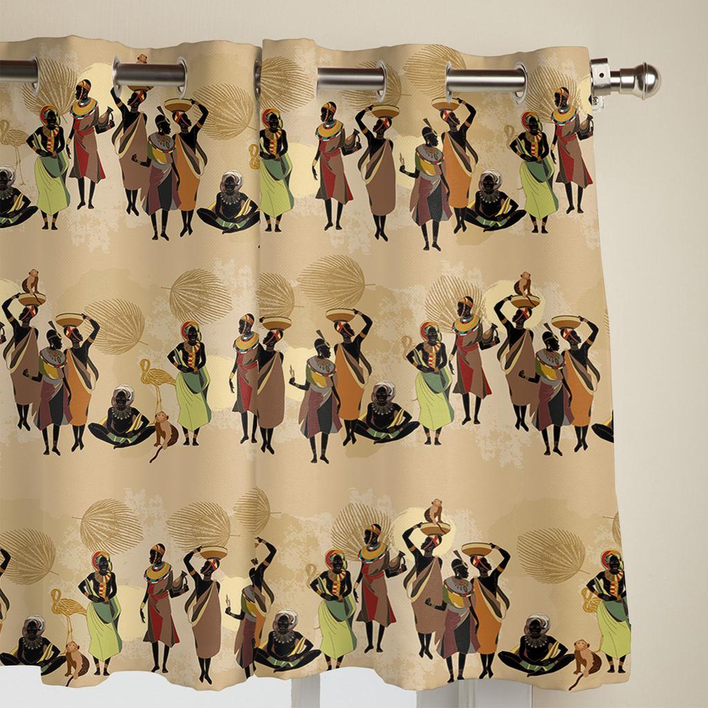 Этнический стиль, африканские женские черные женские шторы для спальни, гостиной, оконные шторы, жалюзи, кухонный декор, шторы