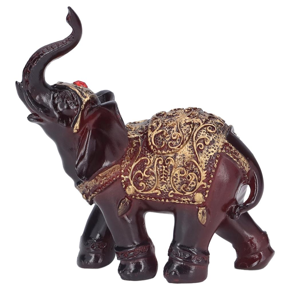 Elephant Figurines Durable Resin Delicate Texture Retro Style Symbolize Power Good Luck Prosperity