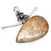 Necklace Fossil Coral Gemstone Handmade Gift For Her Silver Jewelry 1.5"
