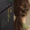 Chinese Bamboo Hair Stick Wooden Hairpin Chopstick Cheongsam Dress Hair Bun Jewelry Simple Tassel Tiaras Vintage Hanfu Headdress