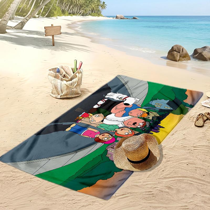 Family Guy Printed Beach Towel Quick Dry Soft TowelPortable Large Rectangular Beach Blanket for Travel Swimming Pool