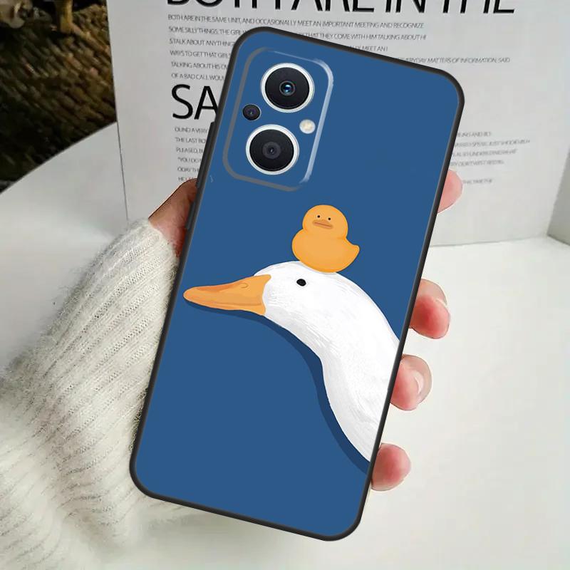 Cartoon Funny Goose Case For OPPO Reno 10 Pro 11F 4 5 6 7 8 Lite 4Z 5Z 8T OPPO Find X2 X3 X5 Lite X6 Pro Cover