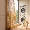 Round Mirror Flower Semi-Sheer Curtain Floral Embroidered Sheer Living Room Bedroom Balcony