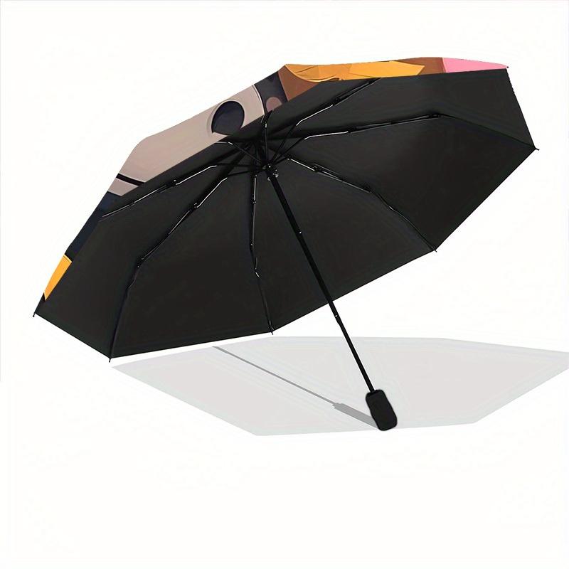1pc Autumn Donkey Automatic Open/Close, Foldable Compact Umbrella with 8-Rib Shaft, Perfect Gift For Men And Women 081