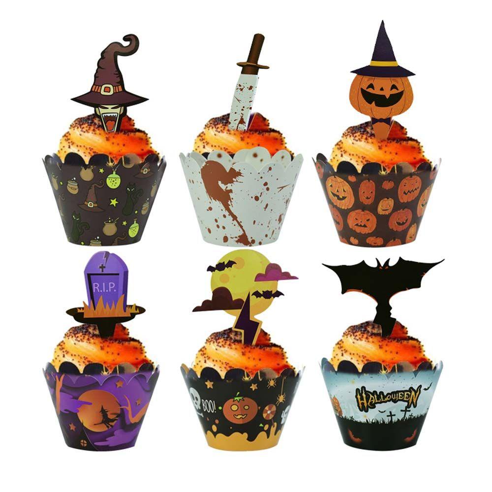 Party Pumpkin Witch Cupcake Tray Cupcake Wrapper Cake Topper Paper Cup Muffin Cases
