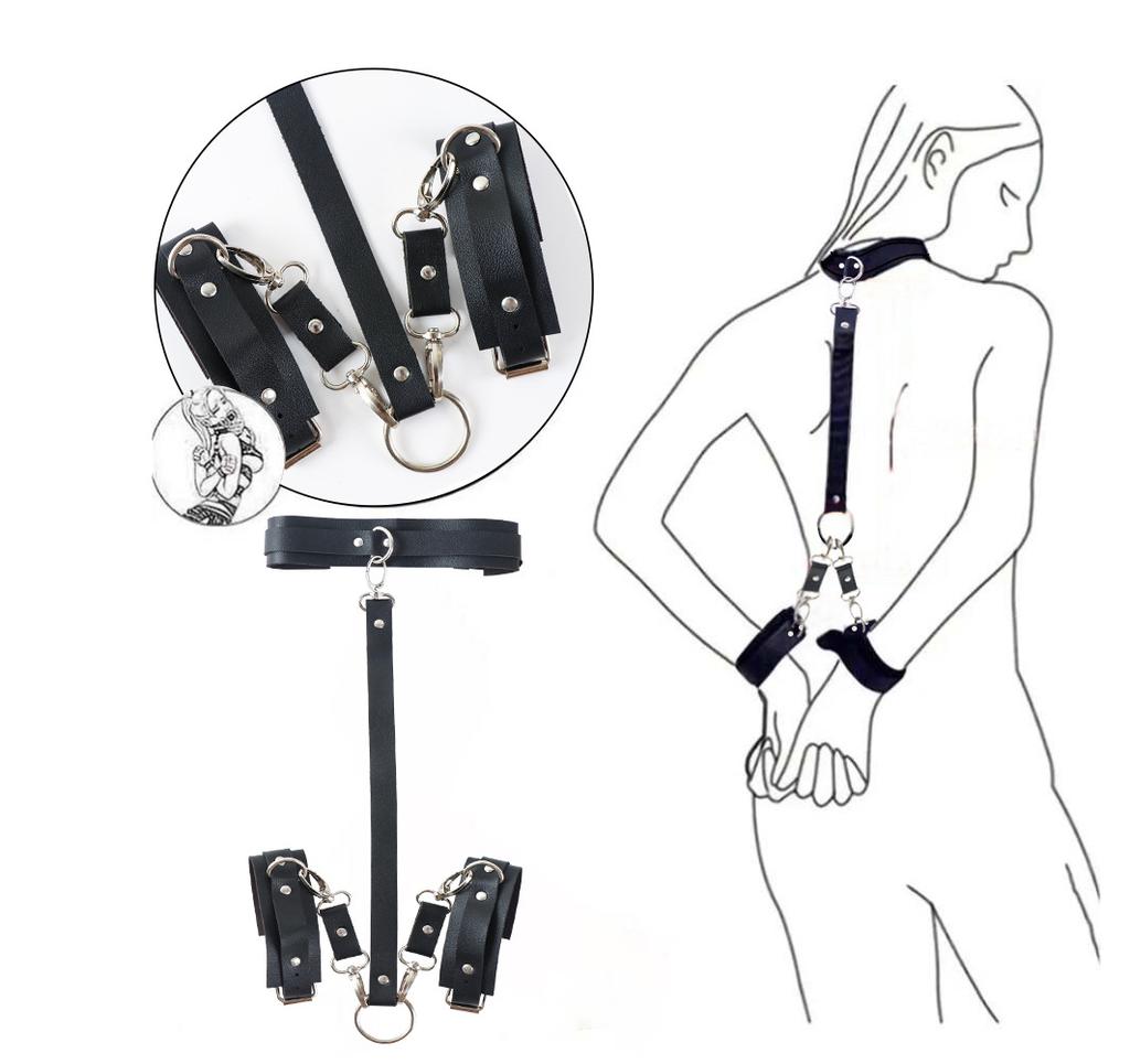 Металлический анальный крюк и рабский ошейник – Набор для принудительного бондажа для игр в послушание Мастера/Раба