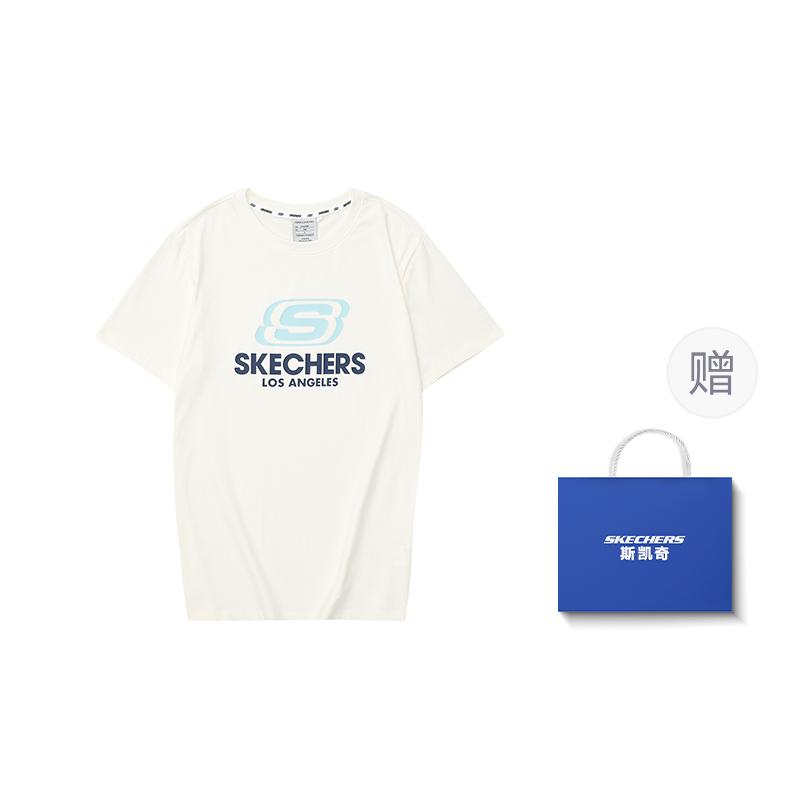 Skechers Colorful T Shirt Unisex Marshmallow White L122U199-0074
