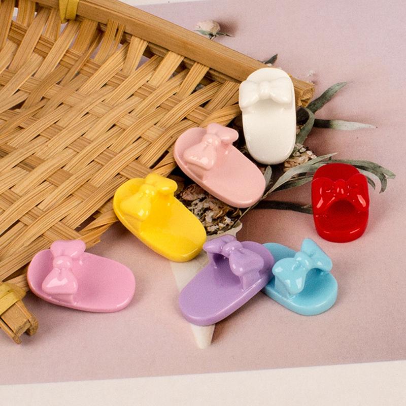 10 шт. кукольный домик миниатюрные аксессуары имитация бантик тапочки модель игрушки