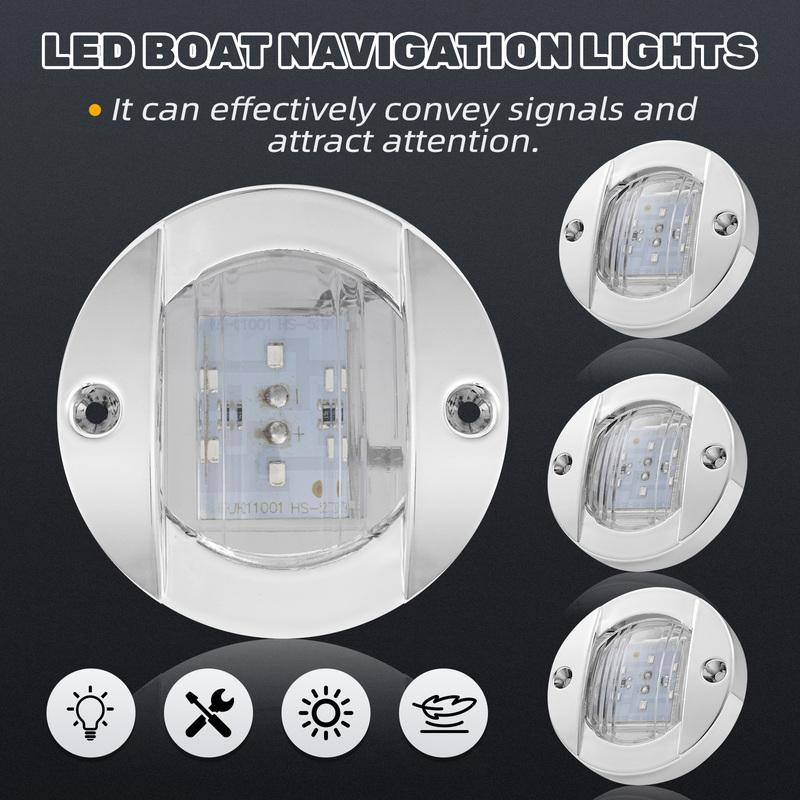 4Pcs 12V LED Marine Boat Interior Light Courtesy Light Cabin Deck Walkway Stern Light for Camper Van Caravan Motorhome Boat RV