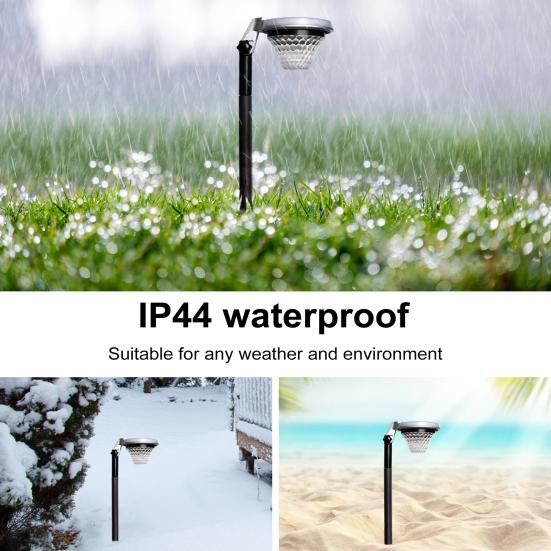 2 Pcs Solar Pathway Lights IP55 Waterproof Solar LED Lawn Lights Outdoor Color Changing Solar Garden Lights for Walkway Patio Yard Decor