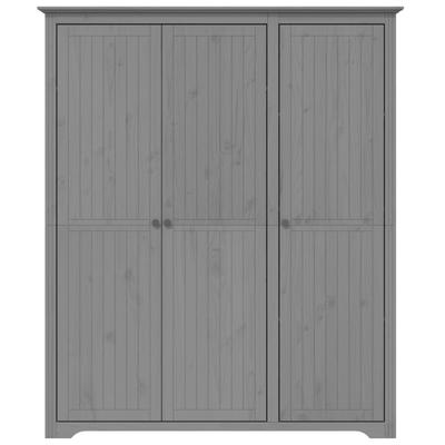 BODO Wardrobe Gray 146 X 53.5 X 173 Cm Solid Pine Wood