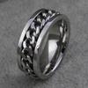 Titanium Gift Rotatable Classic Wedding Chain Ring Stainless Steel Women and Men Finger Ring