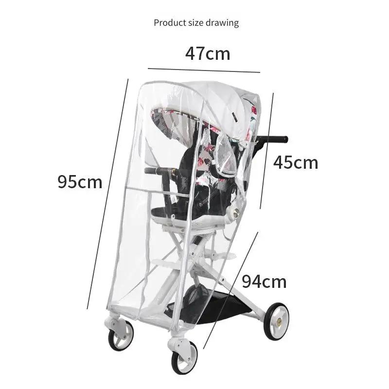 Clear Universal Baby Stroller Rain Cover - Waterproof Windproof Multi-Use Canopy Protects Baby During Travel Practical Accessory