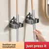Broom Suction Cup Mop Holder Suction Cup Wall Storage Hook Multifunction Bathroom Mop Hook  Home