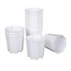 20 PCS Octagonal Flowerpot Plastic Flower Pots Set White Plant Pot with Drainage Holes Indoor Outdoor Succulents Growth Pots ZYF