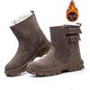 Labor Insurance Shoes Men's Winter Plus Velvet Warm Steel Toe Cap Electric Welder Anti-scalding Work Cotton Snow Boots H995