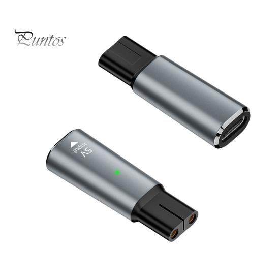 Type-C Shaver Power Adapter for Philips 4.3V/5V/8V/15V Aluminum Alloy Electric Shaver Charging Convertor Connector with LED Indicator