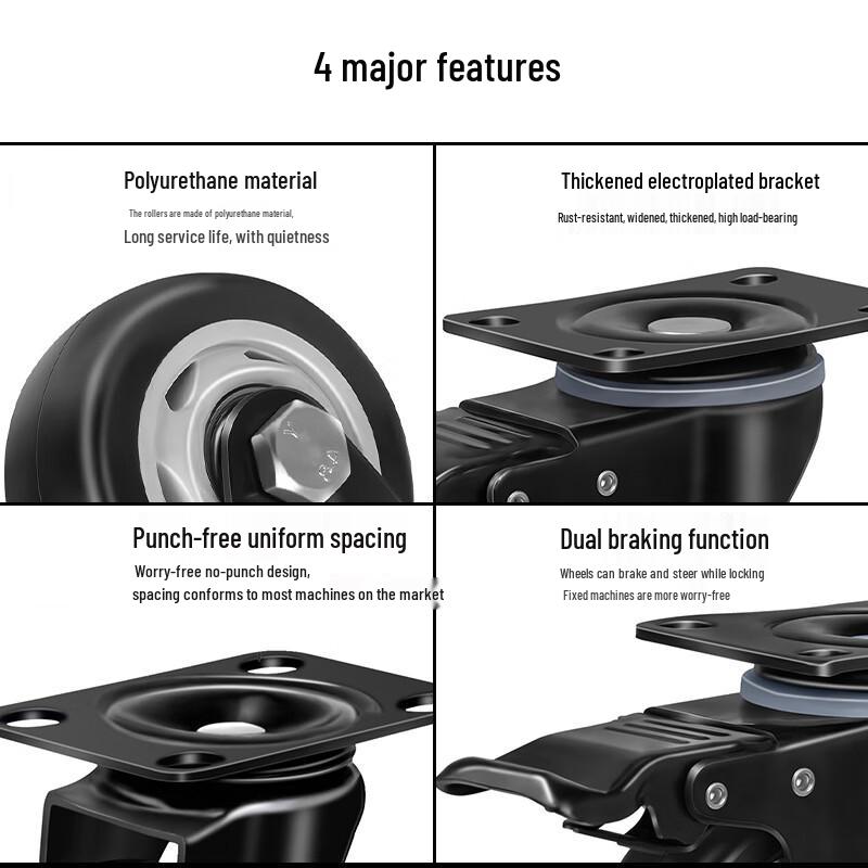 Silent Swivel Caster Wheels (10-pack)
